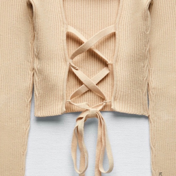 Zara Open Back Knit Sweater Size S NWT - Picture 5 of 9